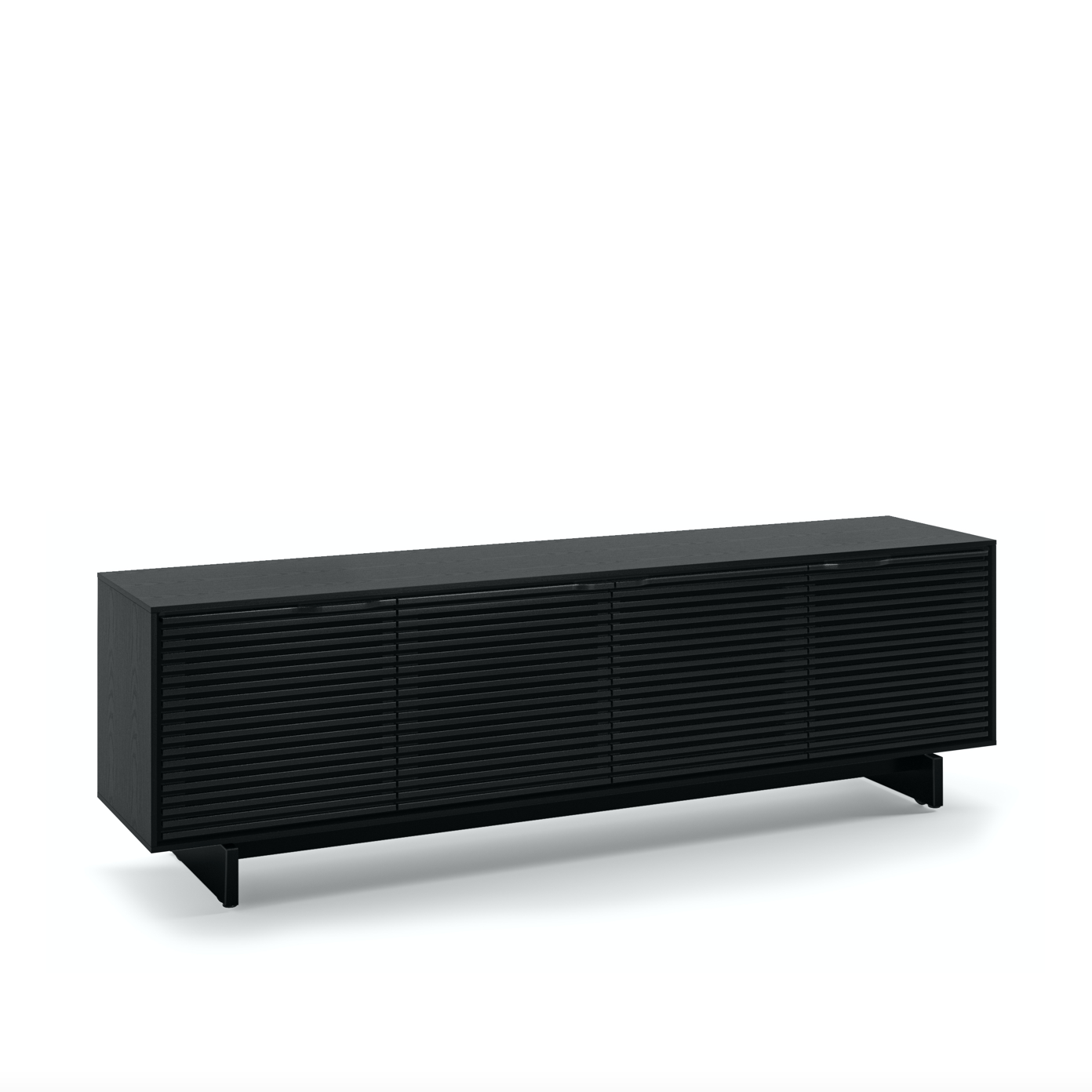 Meuble TV moderne en frêne teinté ébène pour salon