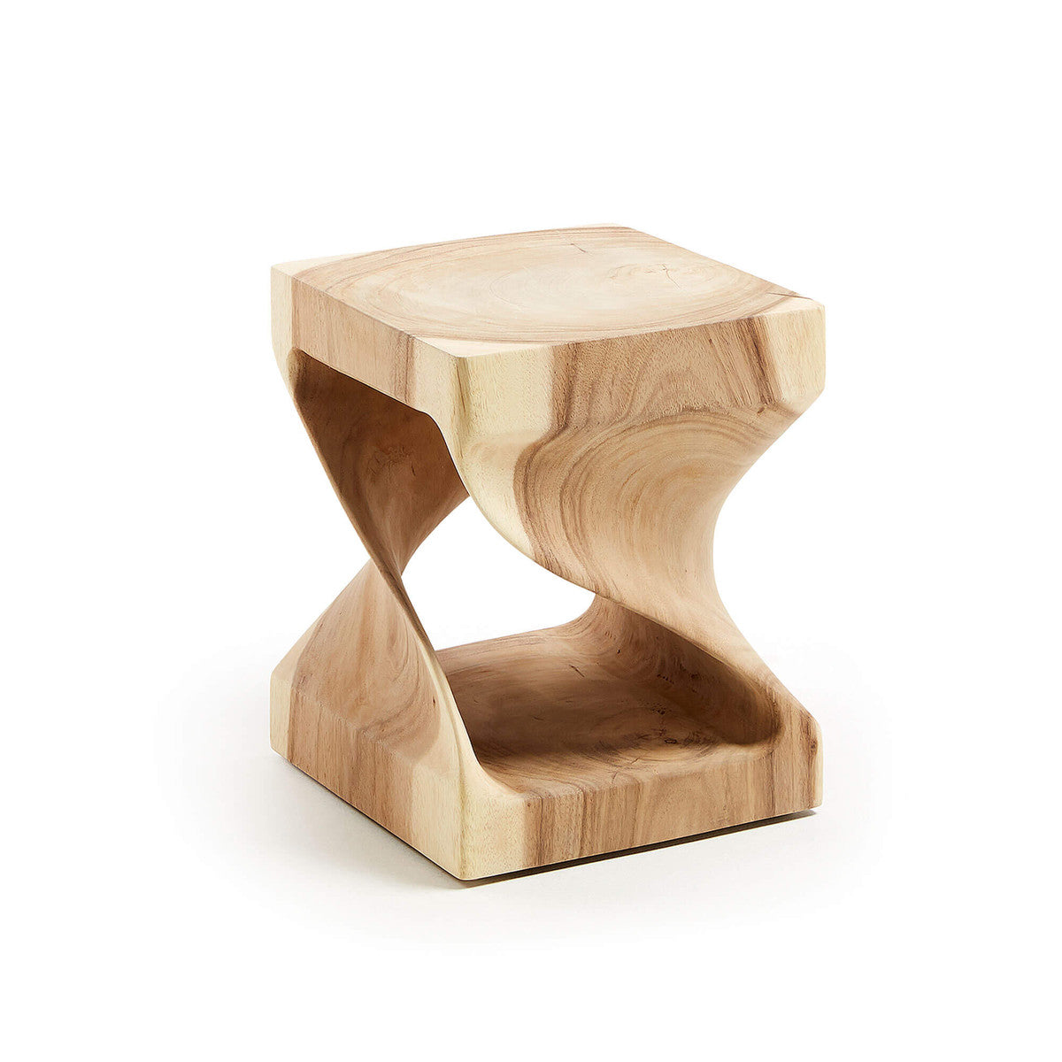 Table d'appoint en bois naturel avec rangement pour le salon