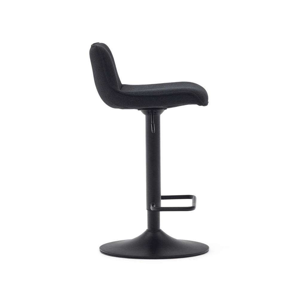 Tabouret de bar en acier noir avec siège rembourré pour cuisine