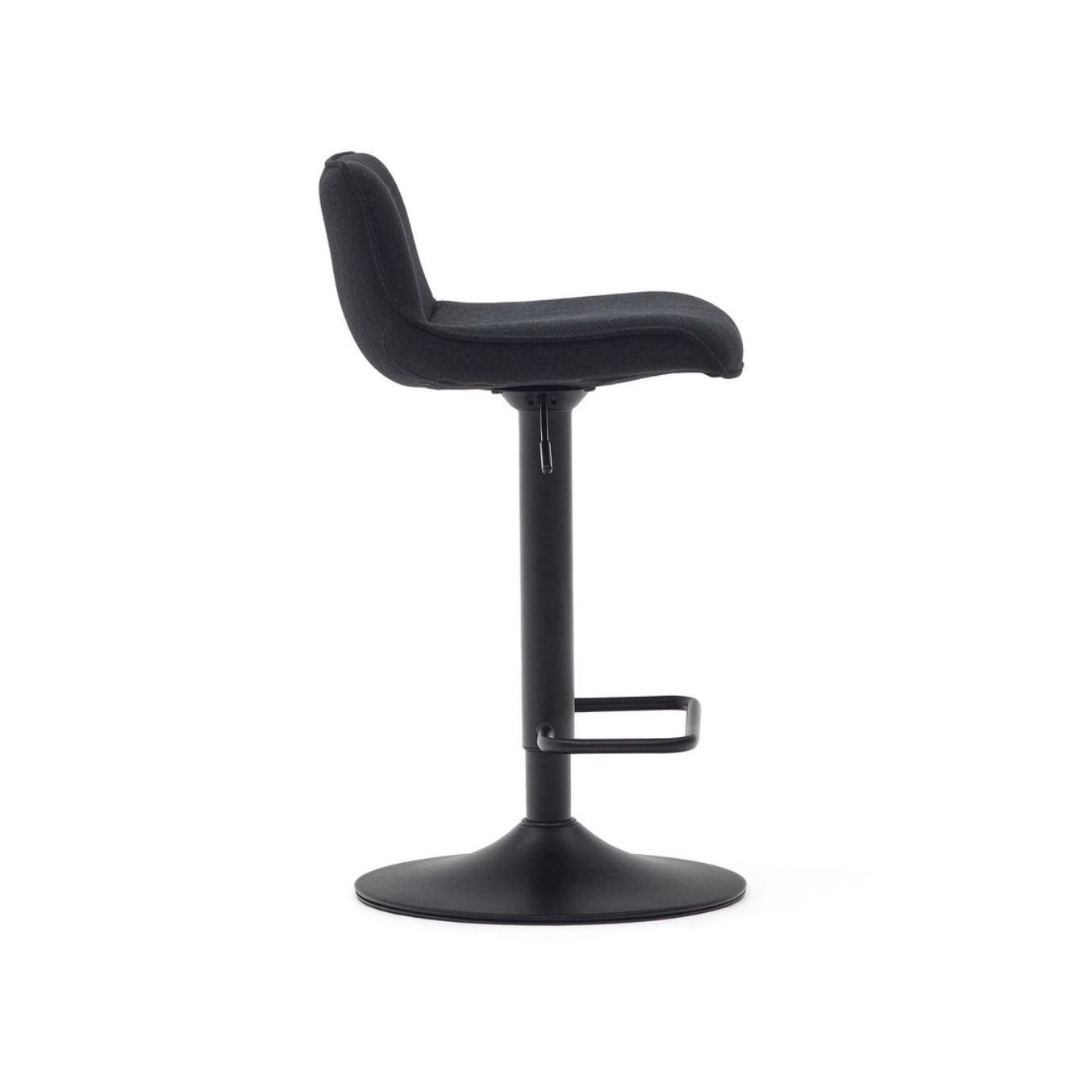 Tabouret de bar en acier noir avec siège rembourré pour cuisine