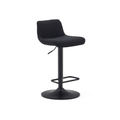 Tabouret de bar en acier noir avec siège rembourré pour cuisine