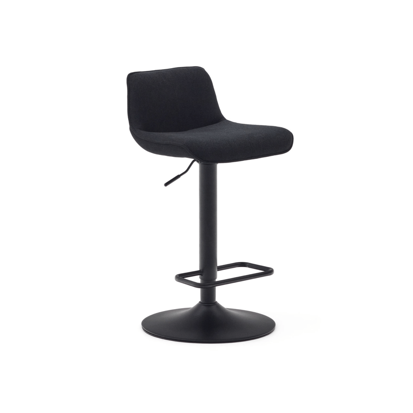 Tabouret de bar en acier noir avec siège rembourré pour cuisine