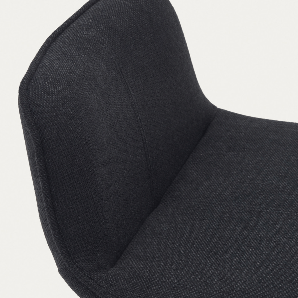 Tabouret de bar en acier noir avec siège rembourré pour cuisine