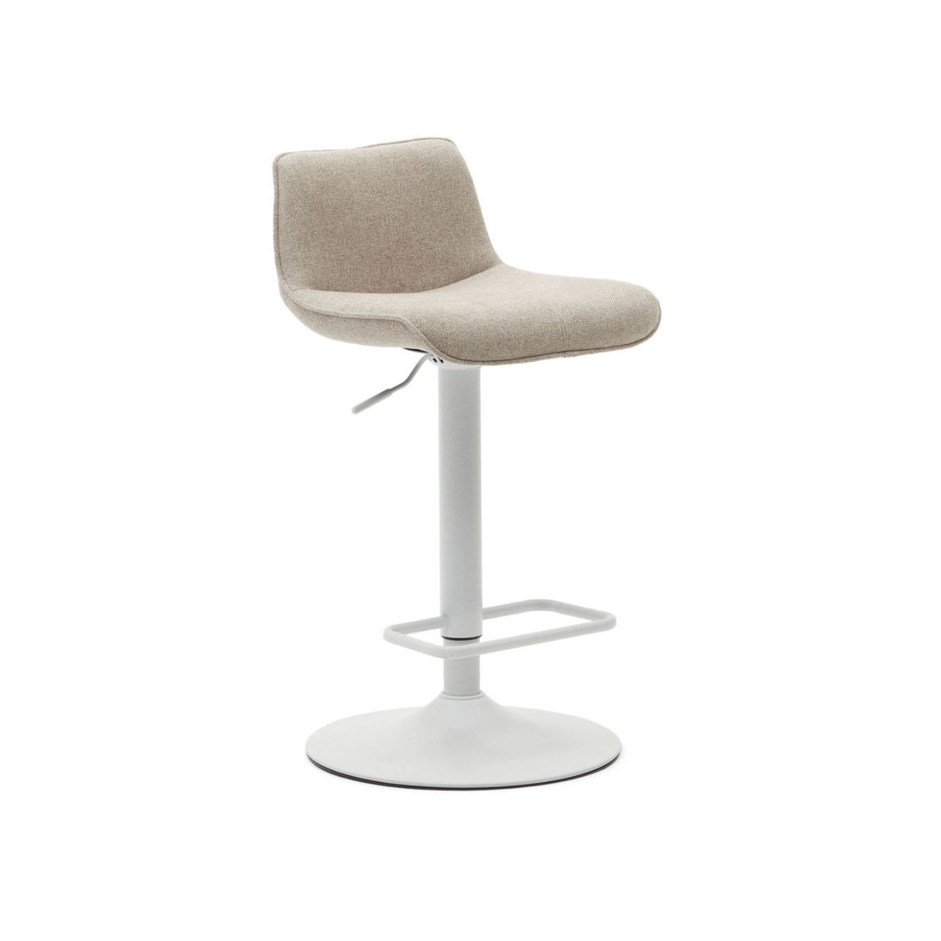 Tabouret de bar en acier beige avec assise rembourrée pour cuisine
