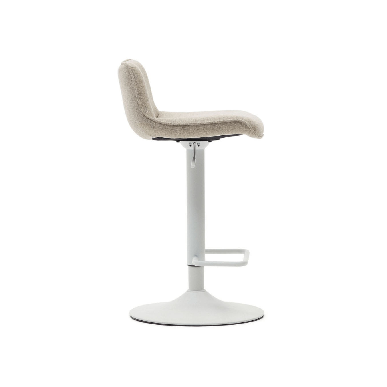Tabouret de bar en acier beige avec assise rembourrée pour cuisine
