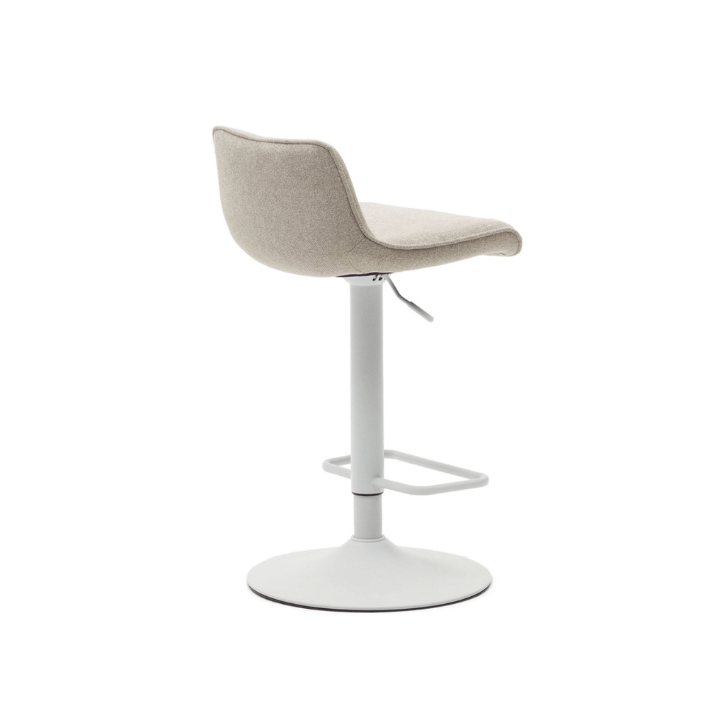 Tabouret de bar en acier beige avec assise rembourrée pour cuisine