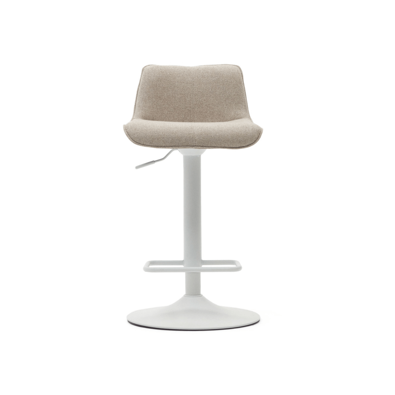 Tabouret de bar en acier beige avec assise rembourrée pour cuisine