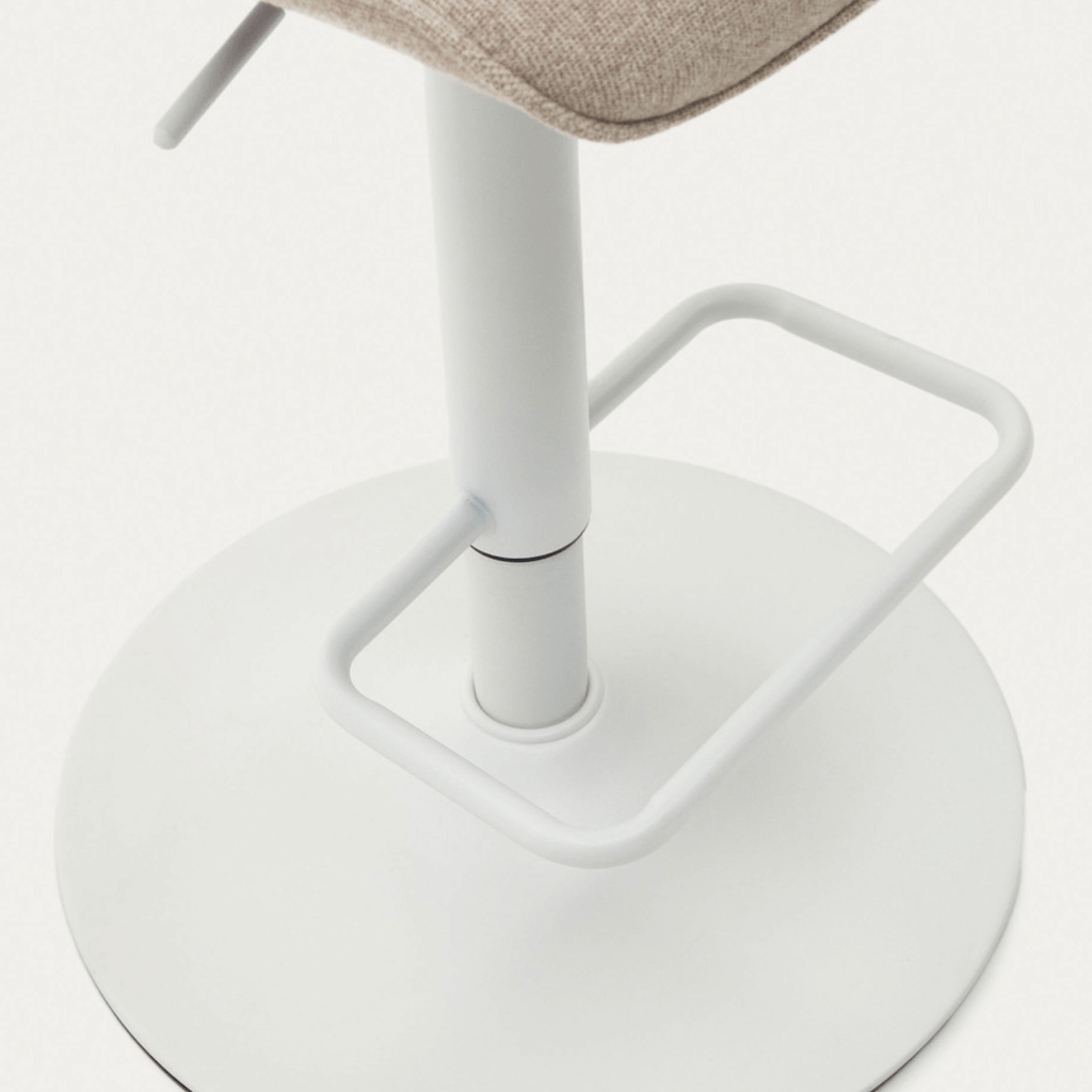 Tabouret de bar en acier beige avec assise rembourrée pour cuisine
