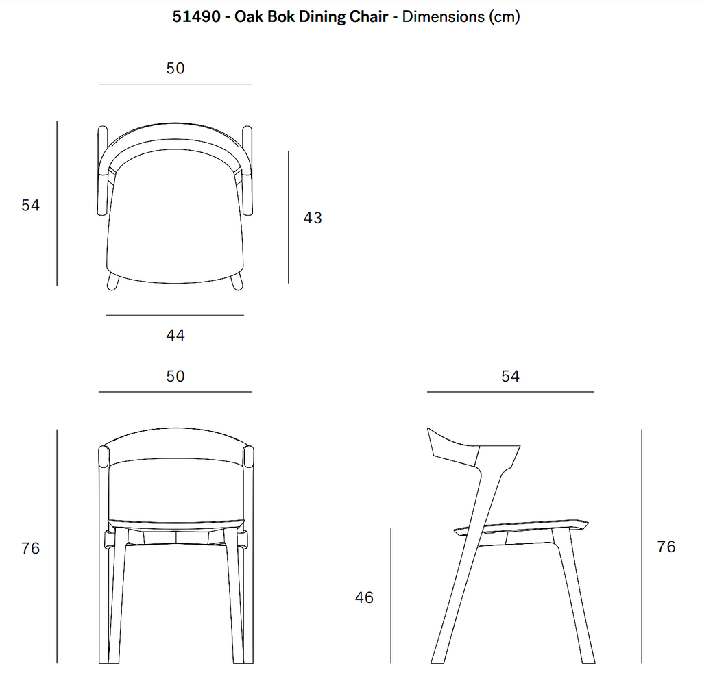 Chaise de salle à manger moderne en chêne noir pour salle à manger