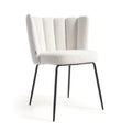 Chaise de salle à manger en bouclette ivoire avec coussin pour salle à manger