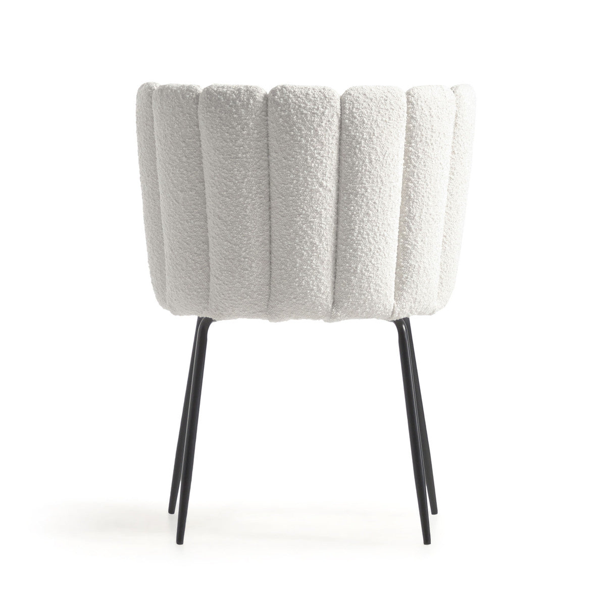 Chaise de salle à manger en bouclette ivoire avec coussin pour salle à manger