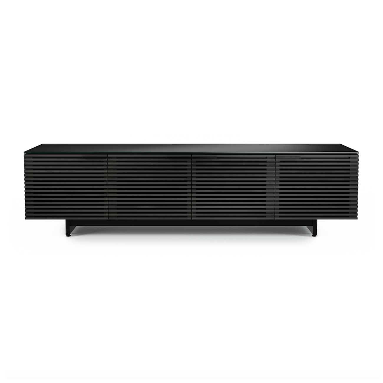 Meuble TV moderne en noyer anthracite pour salon