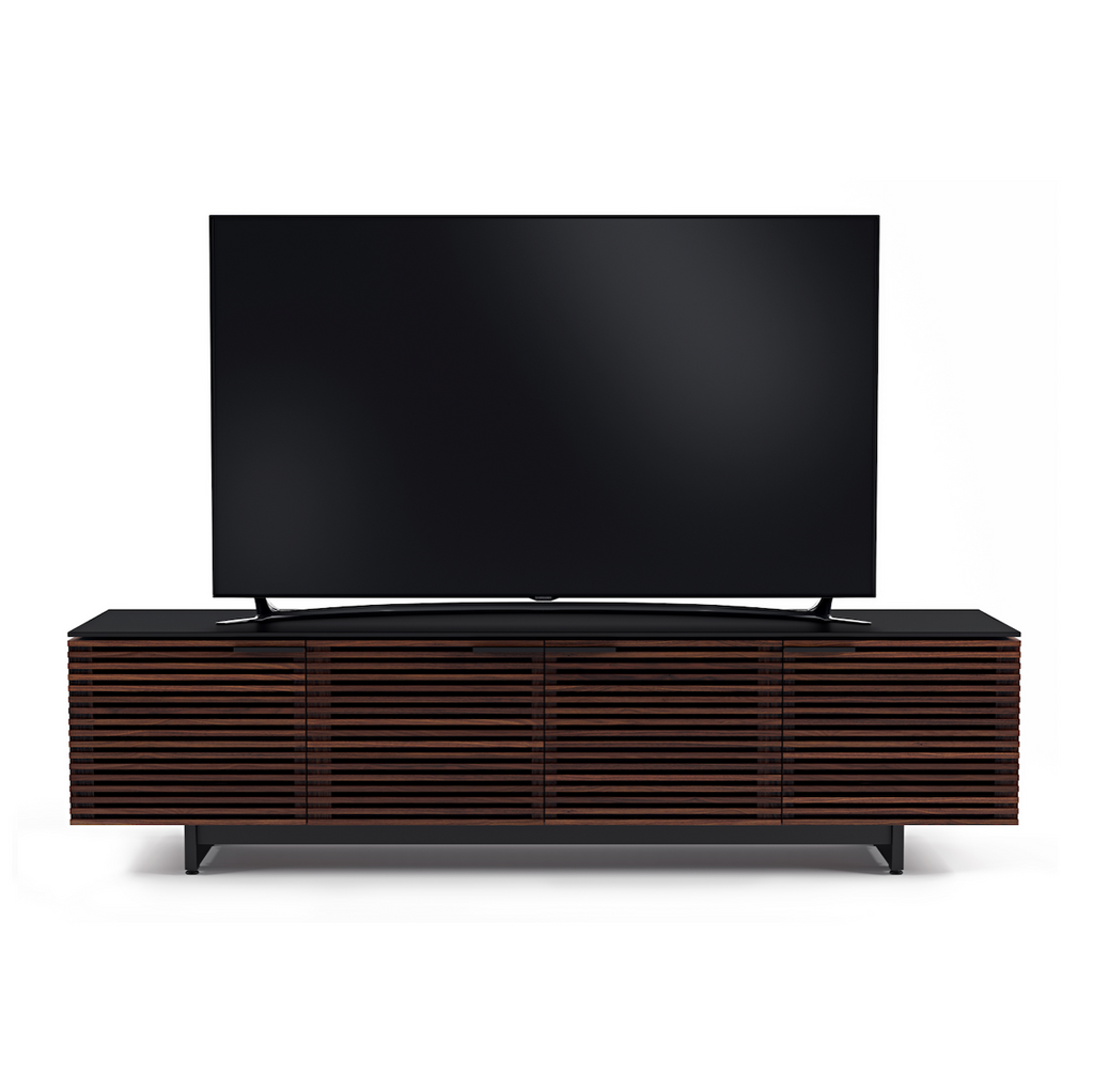 Meuble TV moderne en noyer anthracite pour salon