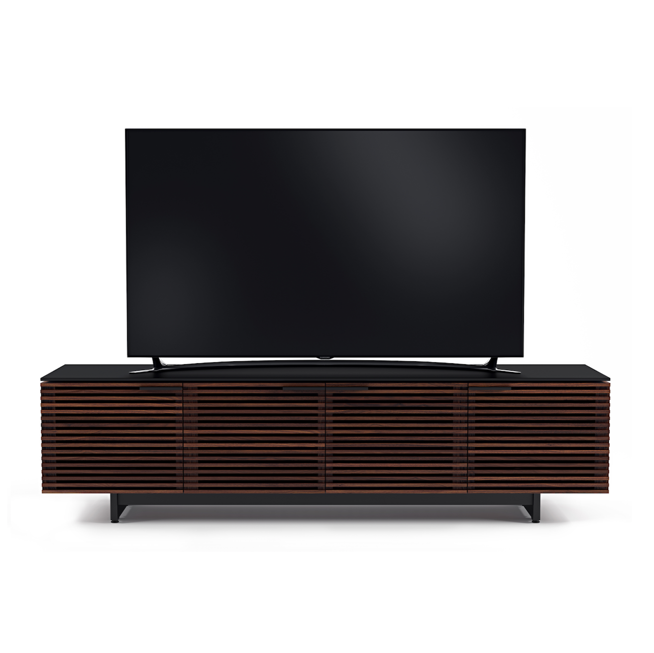 Meuble TV moderne en noyer anthracite pour salon