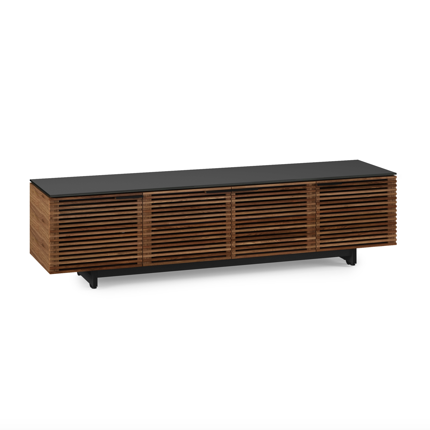 Meuble TV moderne en noyer naturel pour salon