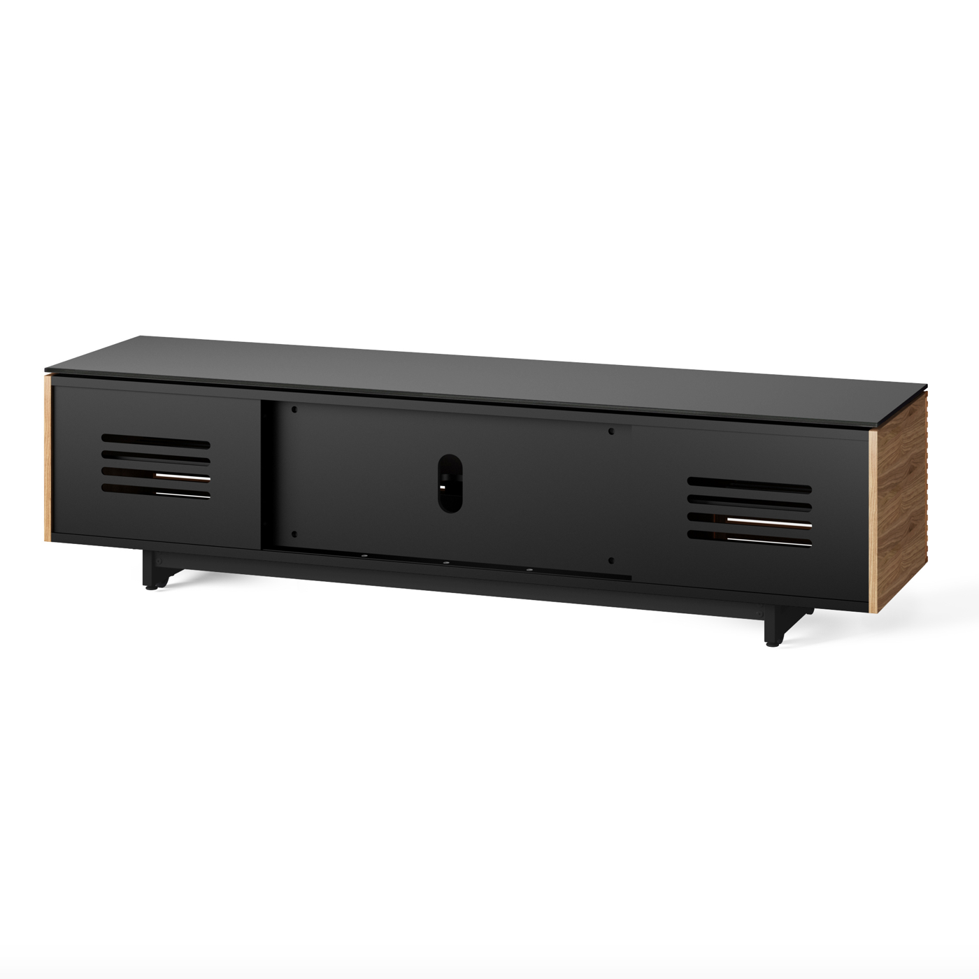 Meuble TV moderne en noyer naturel pour salon