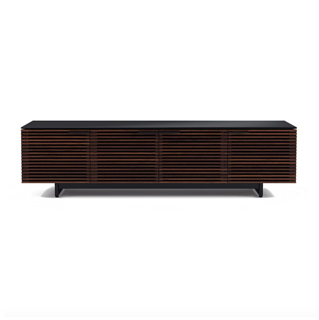 Meuble TV moderne en noyer anthracite pour salon
