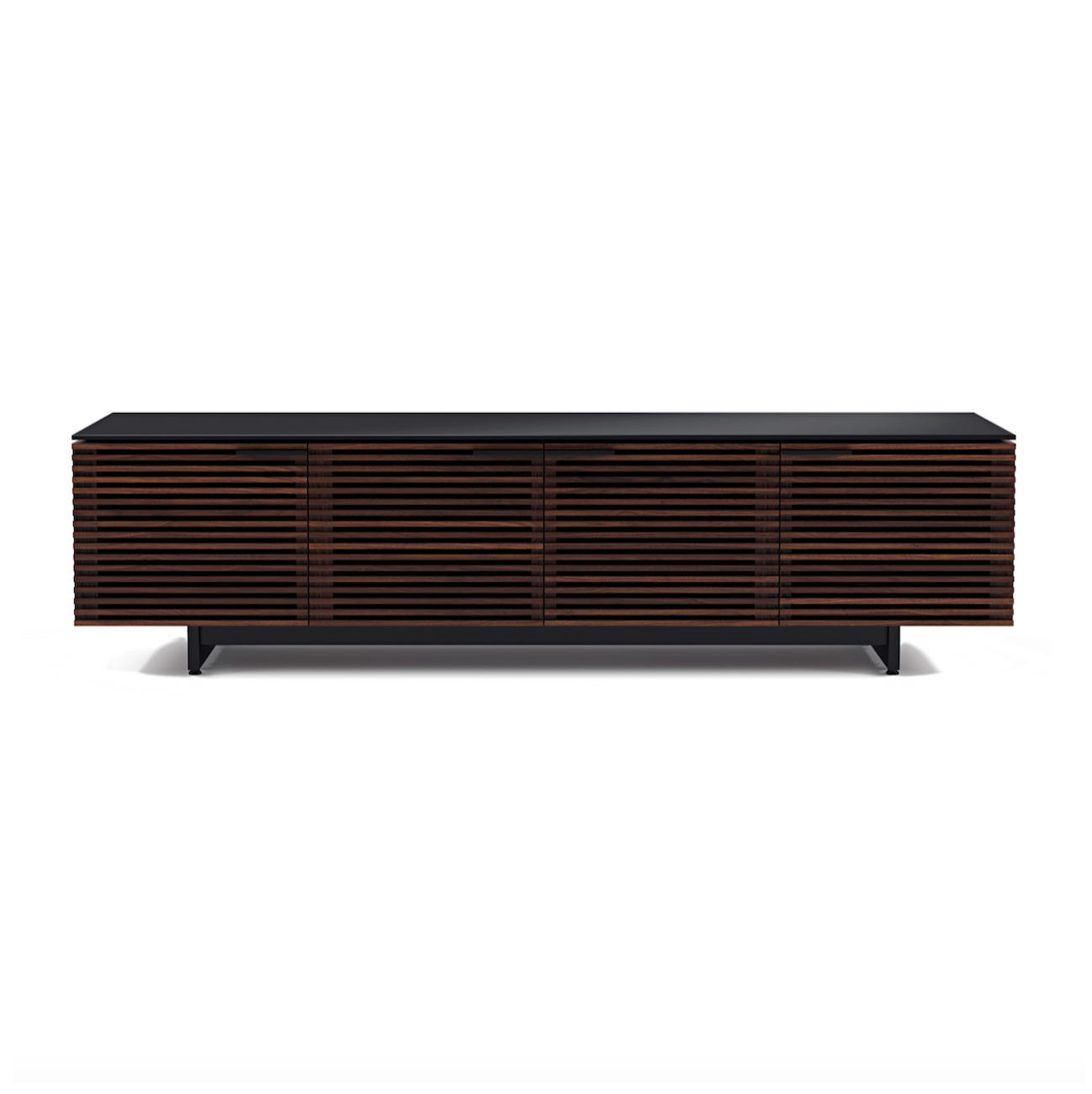 Meuble TV moderne en noyer anthracite pour salon