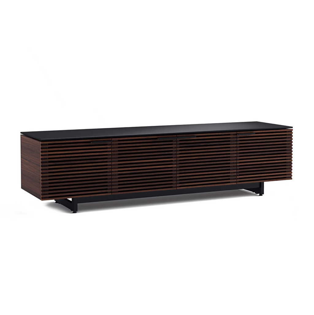 Meuble TV moderne en noyer anthracite pour salon