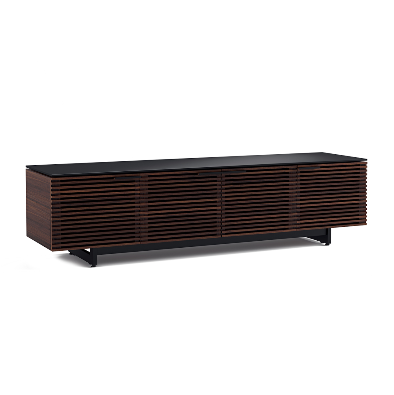 Meuble TV moderne en noyer anthracite pour salon