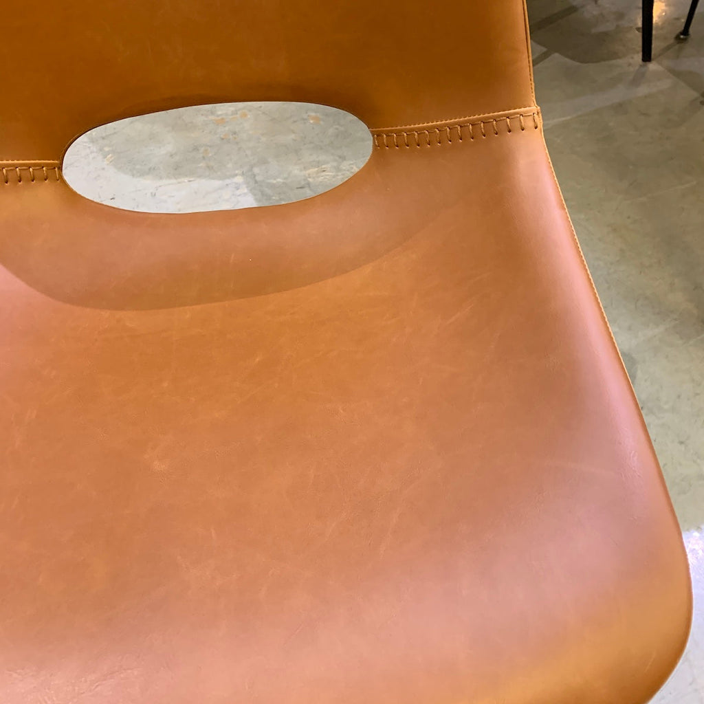 Chaise de salle à manger en similicuir rouille pour salle à manger