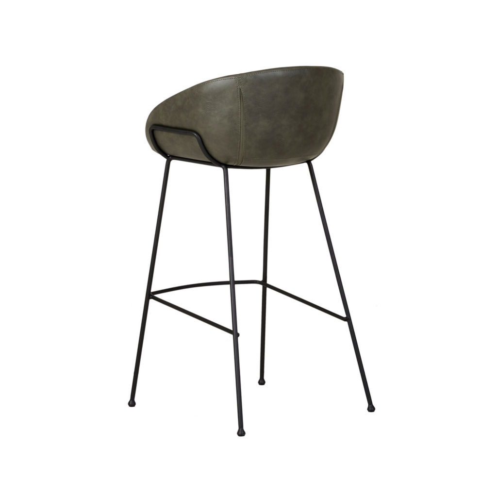 Tabouret de bar moderne en similicuir vert avec mousse haute densité et coussin en mousse pour cuisine