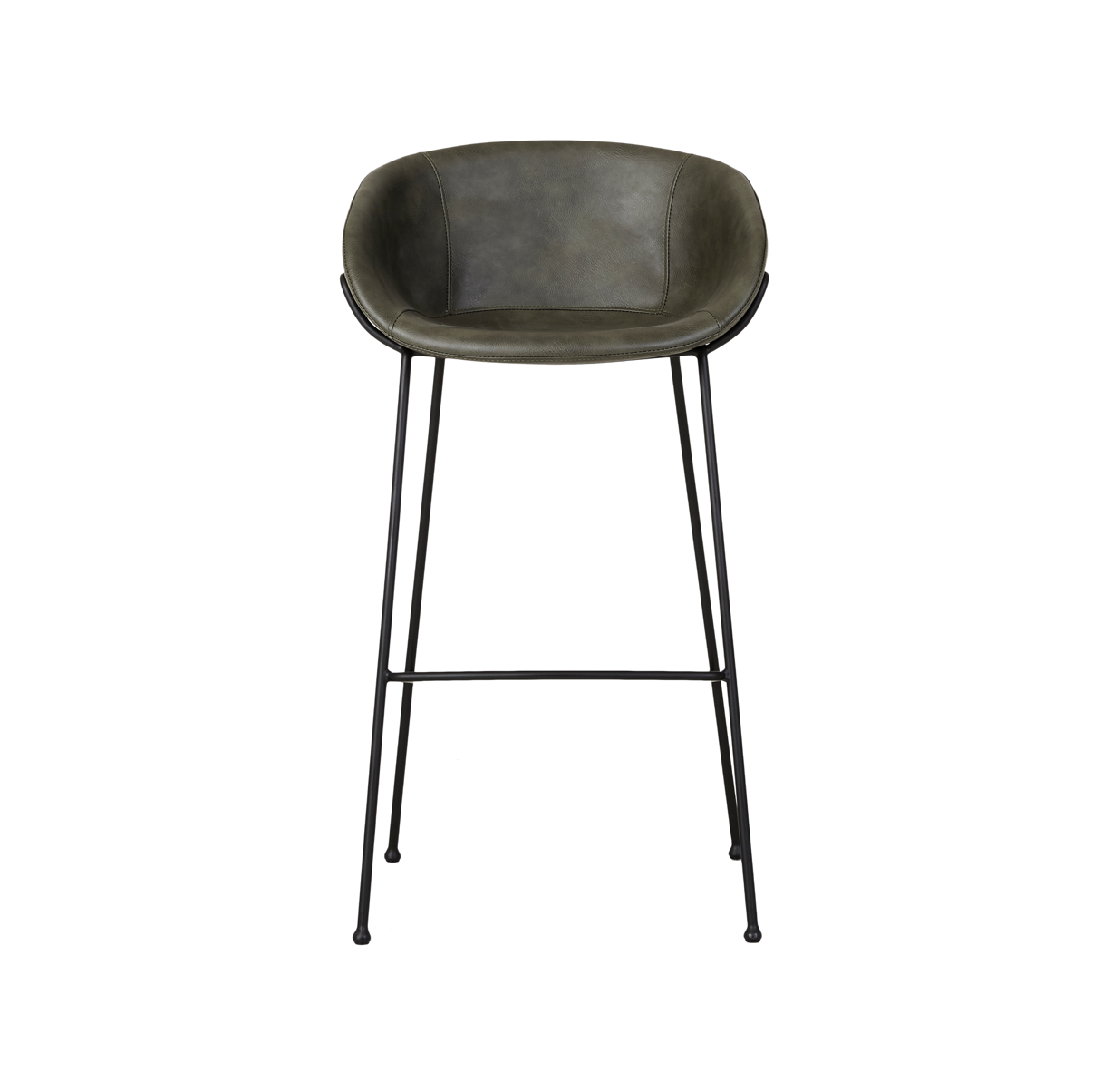 Tabouret de bar moderne en similicuir vert avec mousse haute densité et coussin en mousse pour cuisine