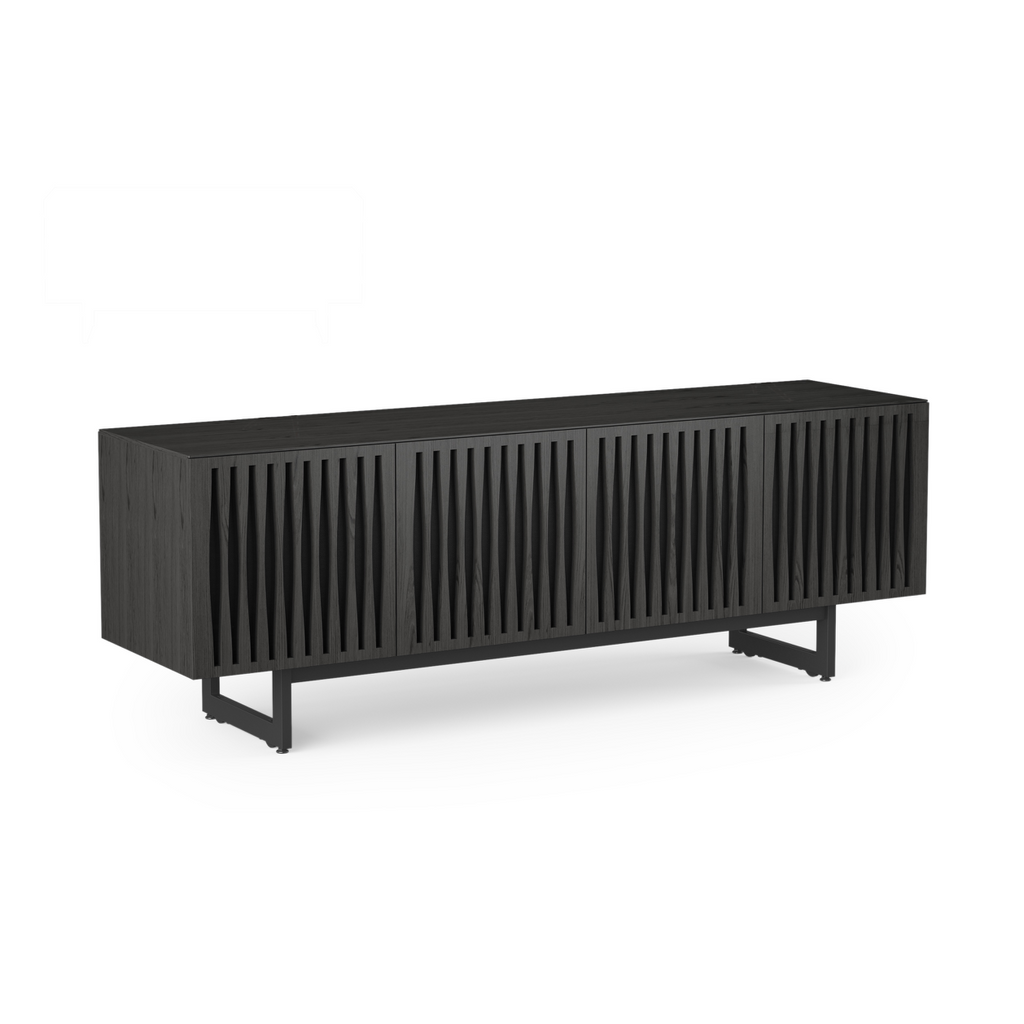 Meuble TV en frêne anthracite de style Mid-Century pour salon