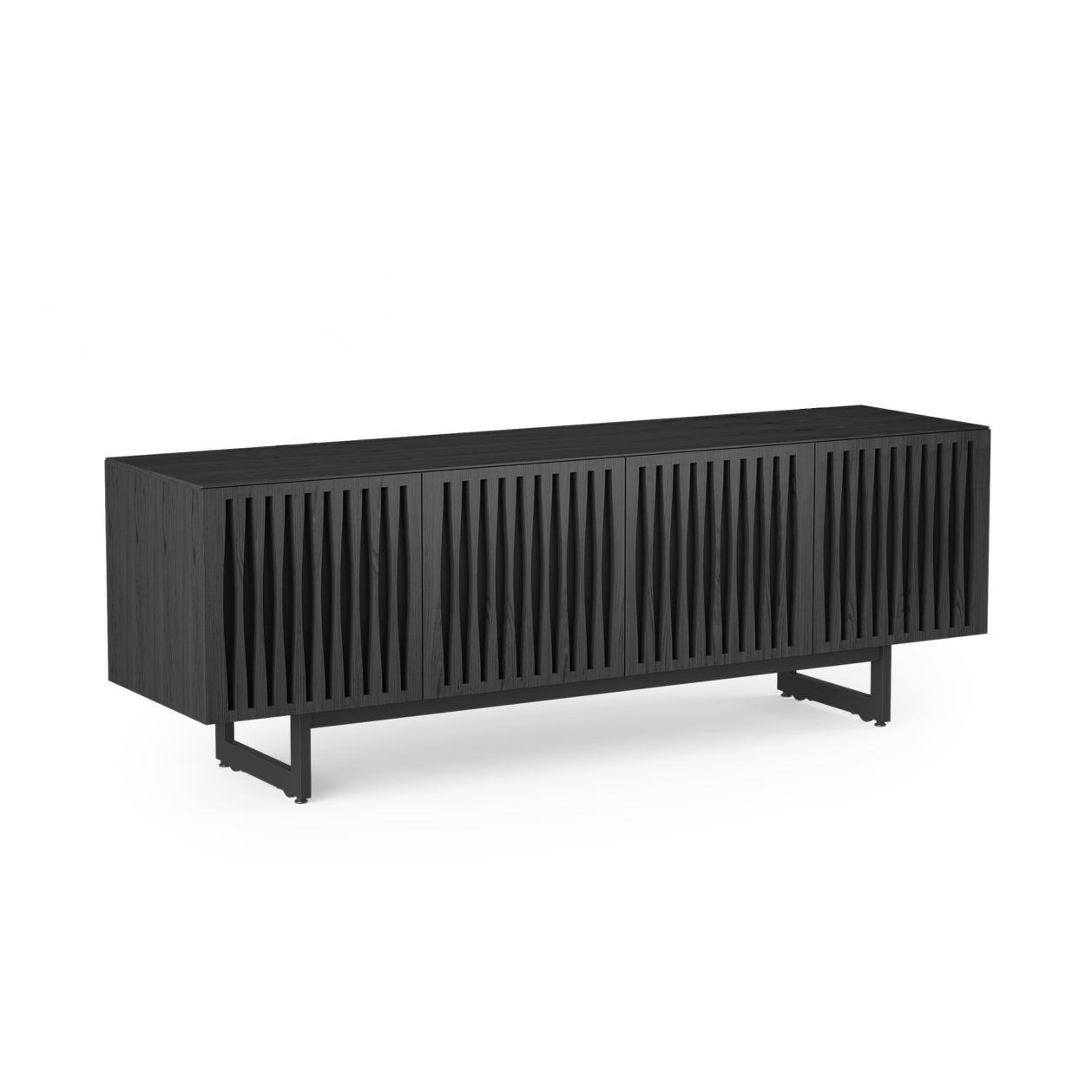 Meuble TV en frêne anthracite de style Mid-Century pour salon