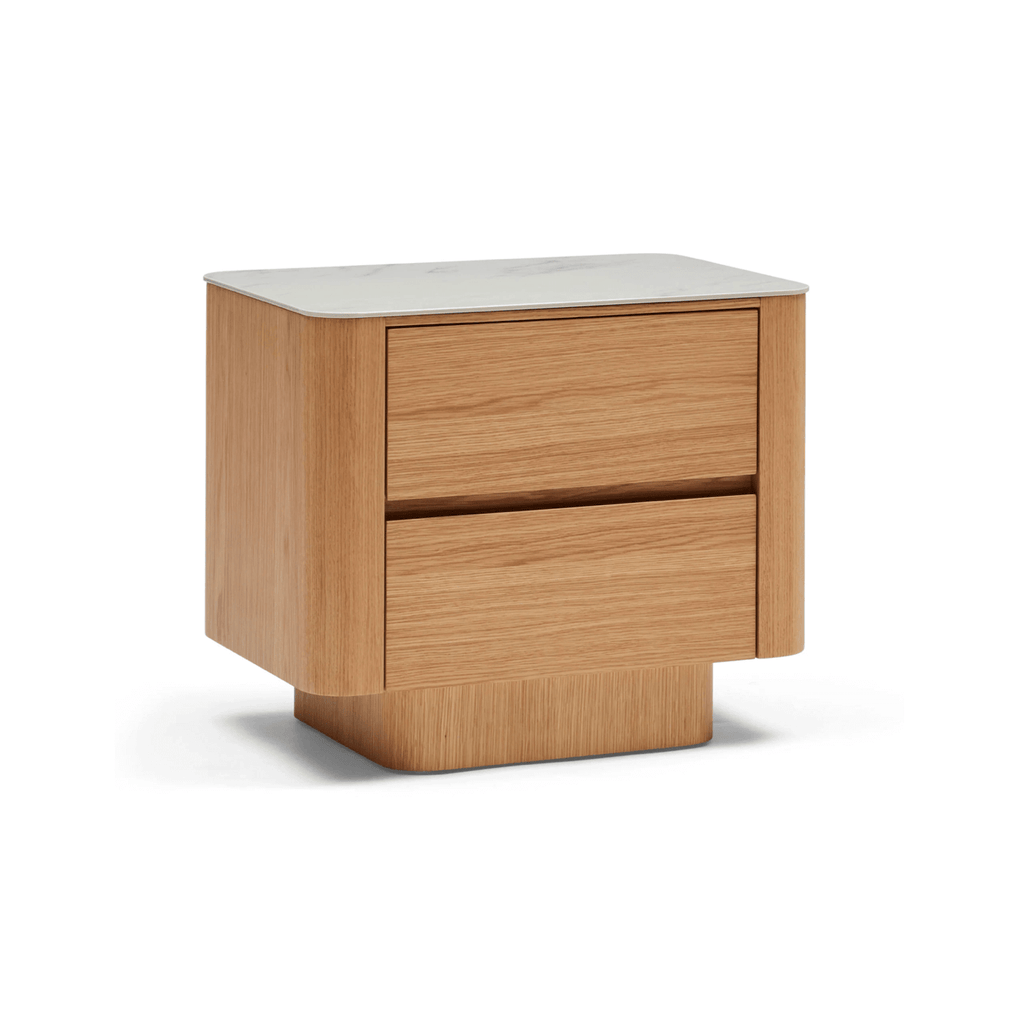 Table de chevet en marbre naturel avec rangement pour chambre à coucher