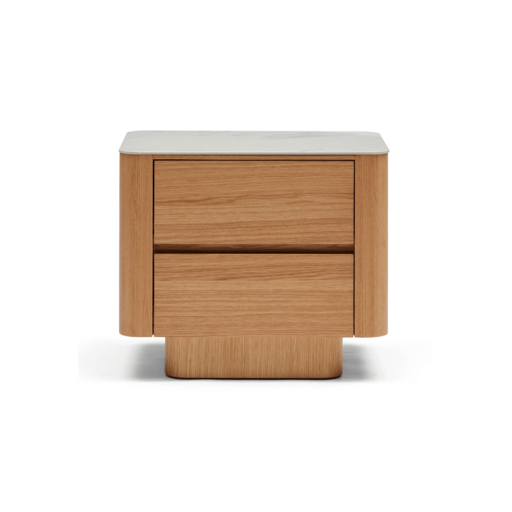 Table de chevet en marbre naturel avec rangement pour chambre à coucher