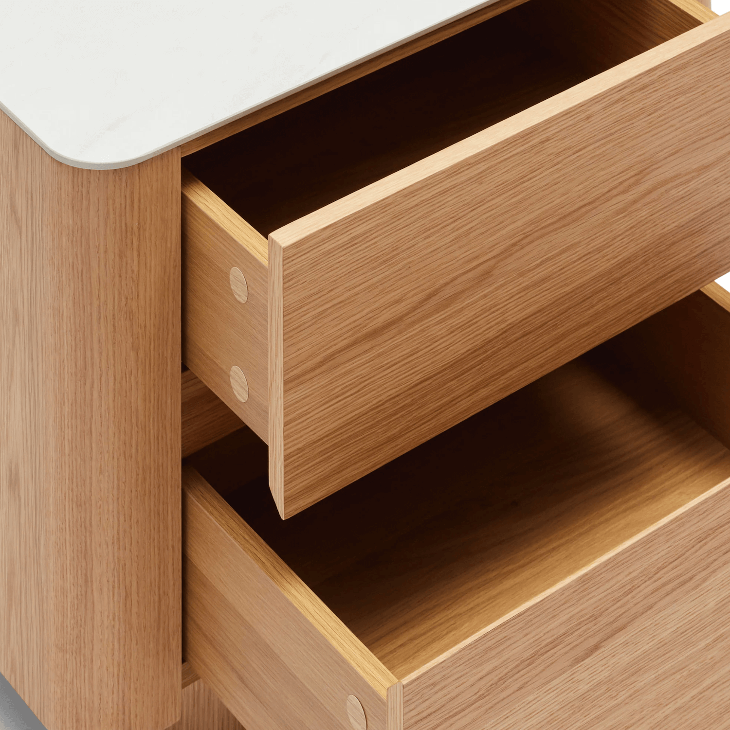 Table de chevet en marbre naturel avec rangement pour chambre à coucher