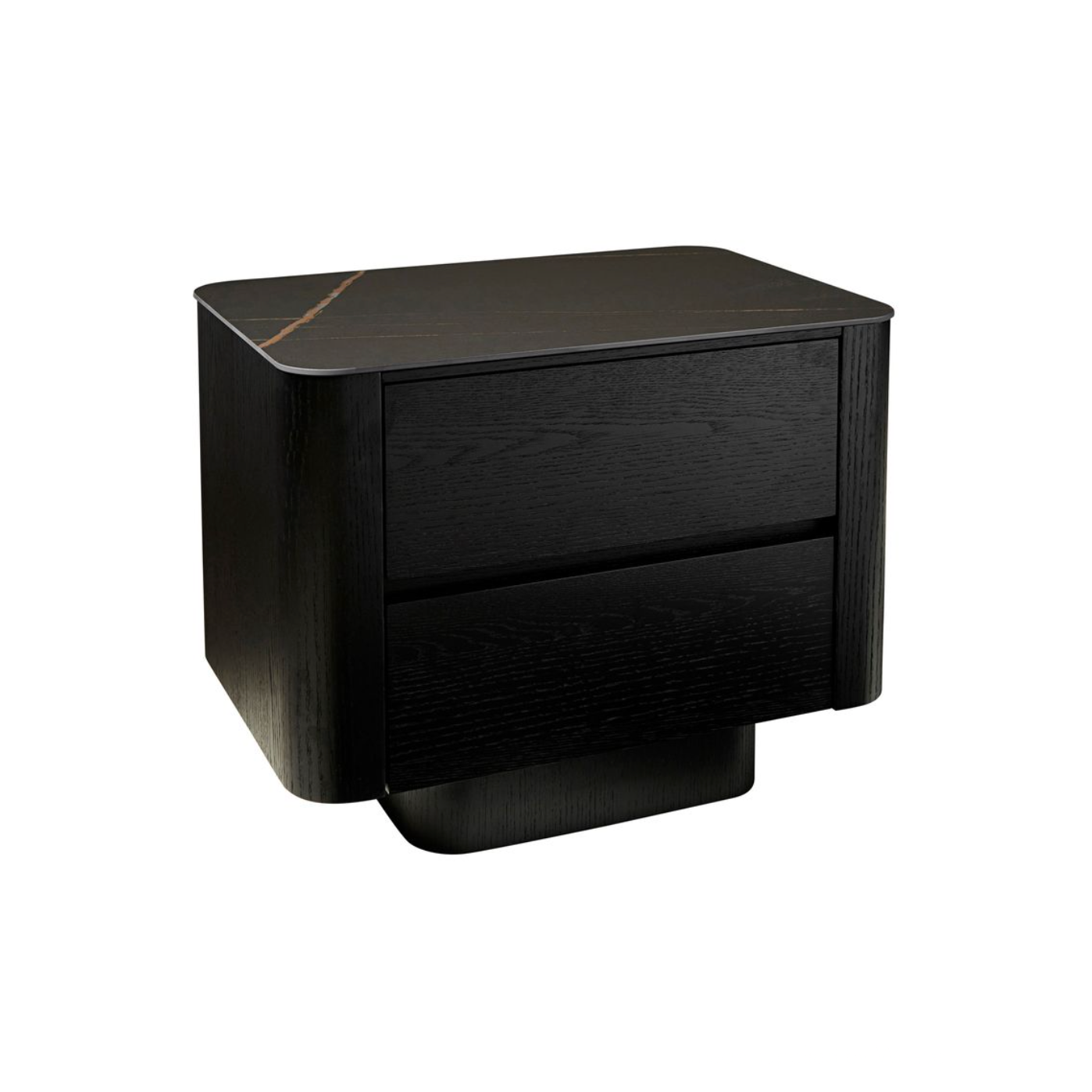 Table de chevet en marbre noir avec rangement pour chambre à coucher