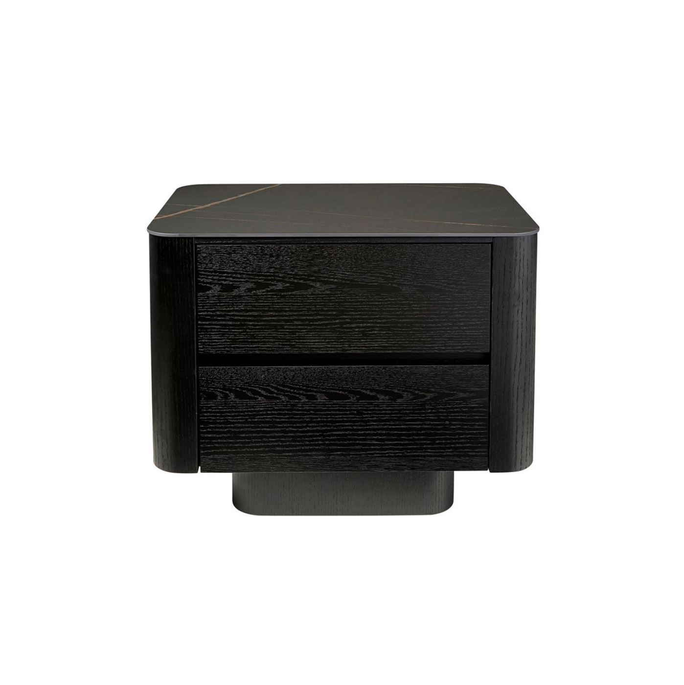 Table de chevet en marbre noir avec rangement pour chambre à coucher