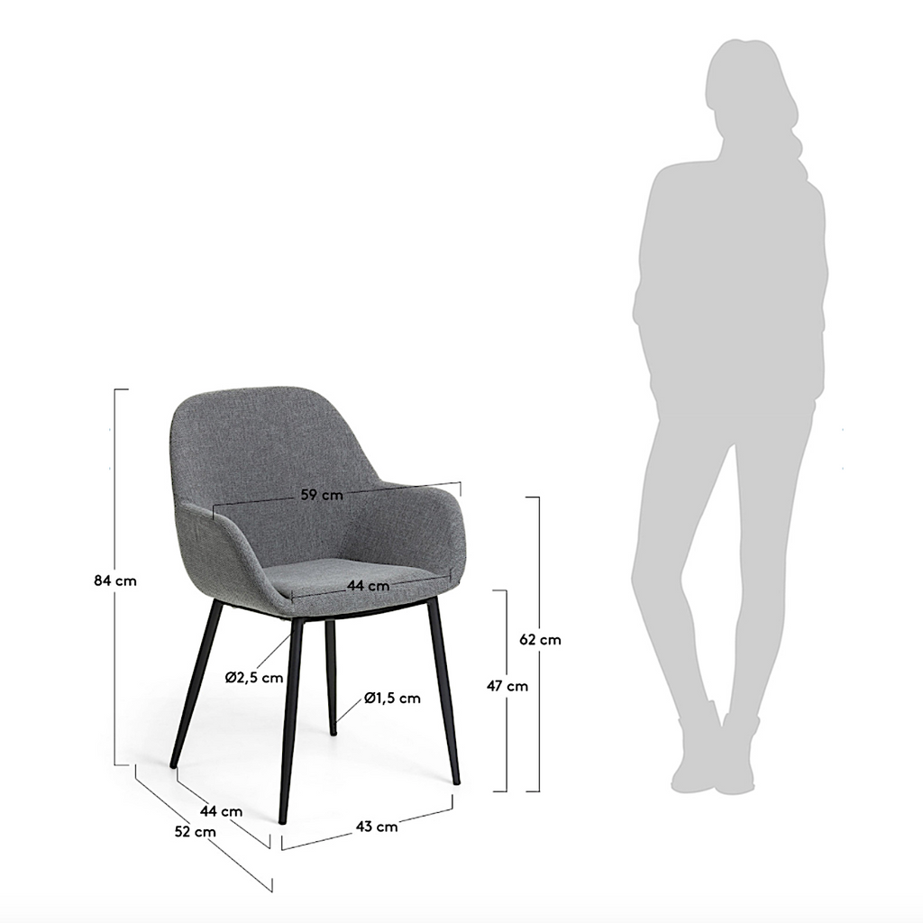 Chaise de salle à manger en frêne noir avec mousse haute densité et pieds en bois pour salle à manger