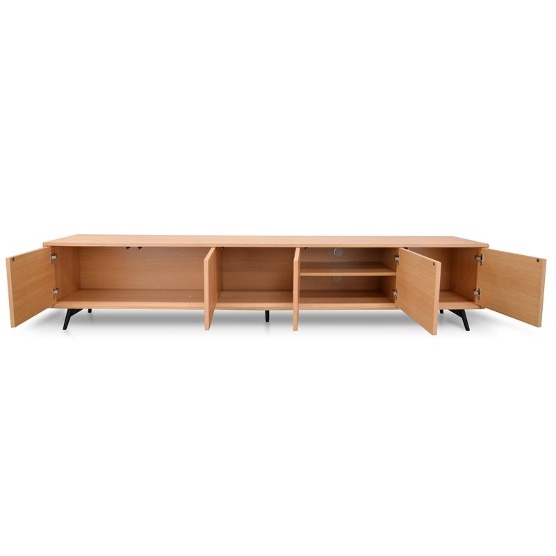 Meuble TV en noyer noir et chêne moderne pour salon