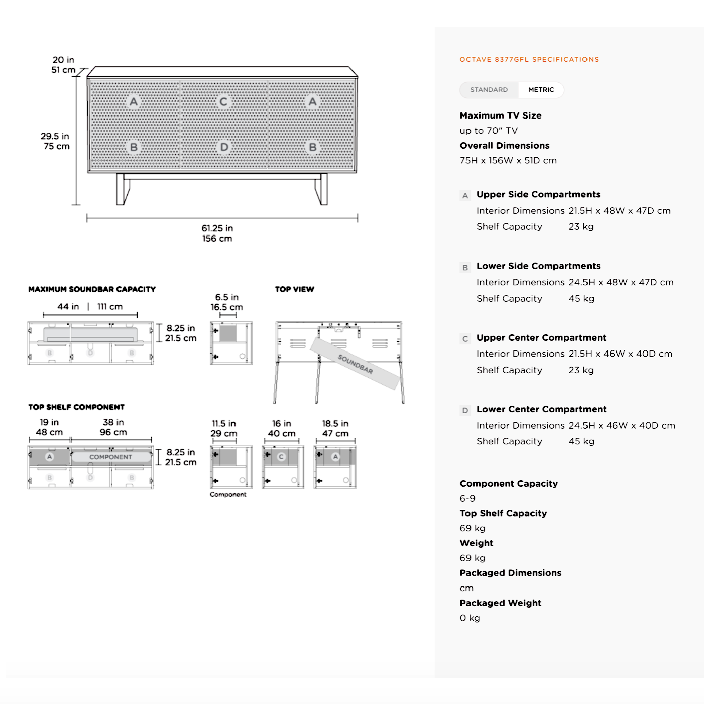 Meuble de salon style noyer grillé pour salon