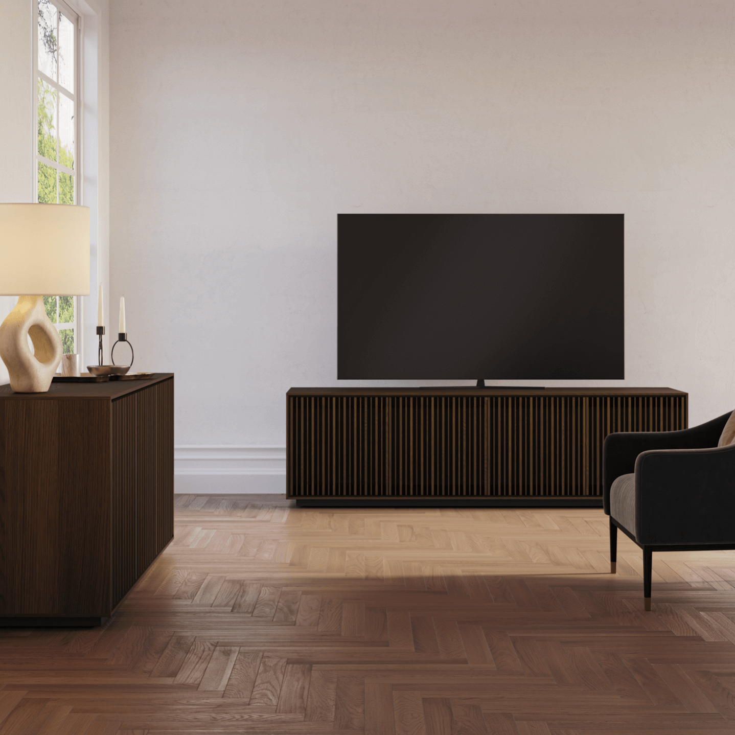 Meuble TV Chêne grillagé pour salon
