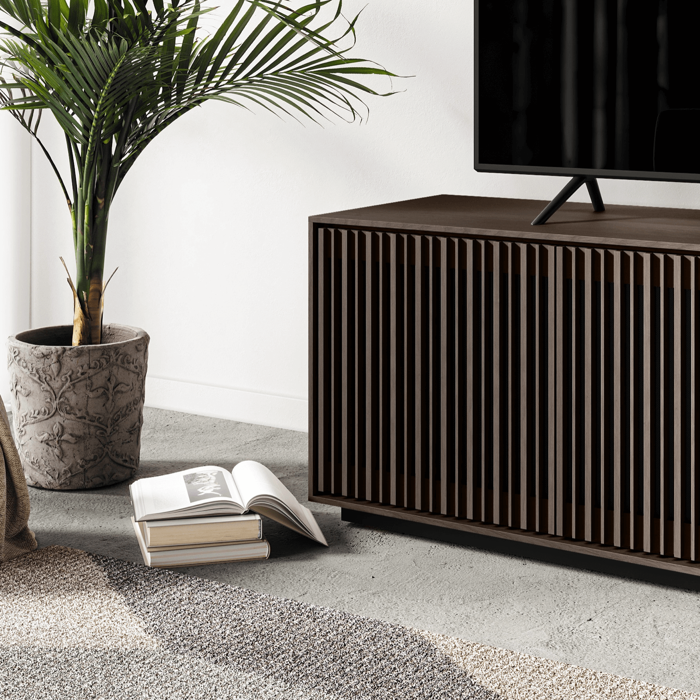 Meuble TV Chêne grillagé pour salon