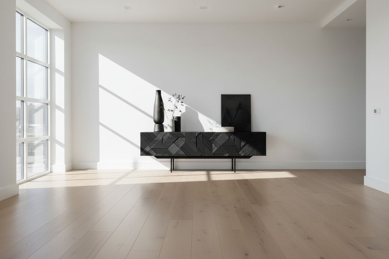 Wide Angle Nordic Sideboard Scene